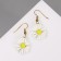 Earrings Metal "brightness" chamomile, yellow-white color