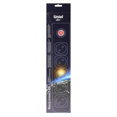 UNIEL Lux network filter, 5 outlets, 1.5 m, 10 A, 2500 W, PVS 3x0.75, with salary, with off., Gray-3