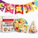 Set of paper dishes disposable emoticons ”: 6 plates, 1 garland, 6 glasses, 6 caps