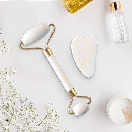 Set of massager guasha for the face “Shine, inspire, dream”, calcite