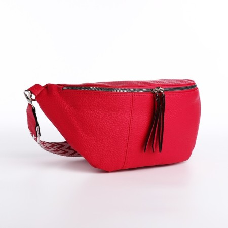 Bag Cross-Bodi with a zipper, red color-1