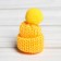 Knitted hat with pompom, set of 5 pcs., Yellow color