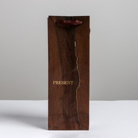 Gift Pack Laminated for a bottle, packaging, Wood Present, 13 x 36 x 10 cm-2