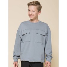 Sweatshirt for boys, height 152 cm, gray color