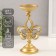 Polystone candlestick, mirror for 1 candle "Heraldic lily" gold 9x9x23 cm