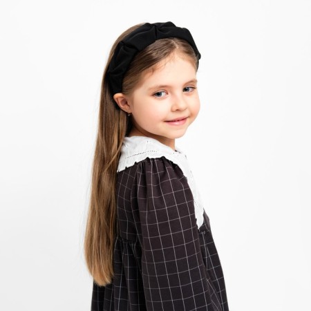 Children's dress with collar Kaftan, size 34 (122-128 cm), black color-3