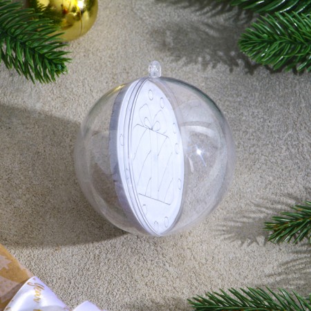 Christmas tree decoration for coloring “Gift” Size: 8 cm; 2 pcs., Brush-3