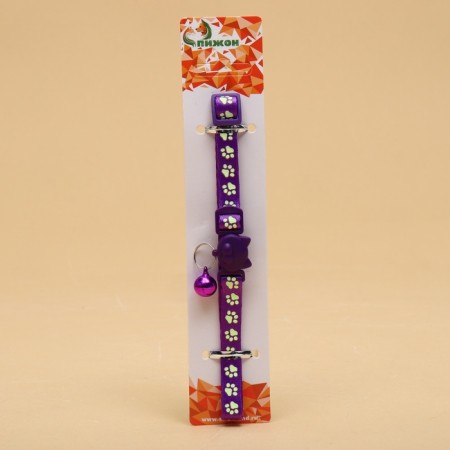 Fly collar "shower" luminous, with a bell, 30 x 1 cm, polyester, purple-6