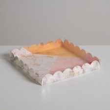 Коробка для печенья, кондитерская упаковка с PVC крышкой, «Для тебя!», 21 х 21 х 3 см