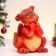 Piggy bank "Dragon Ushastik" 26x20cm, red with gold