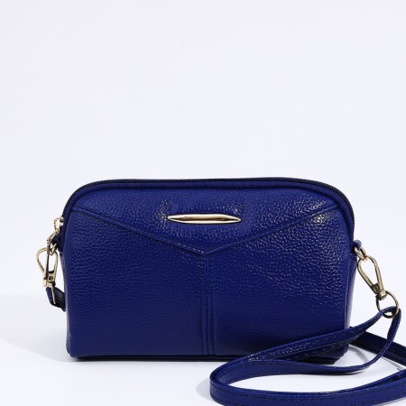 Bag Cross-Bodi with a zipper, blue color
