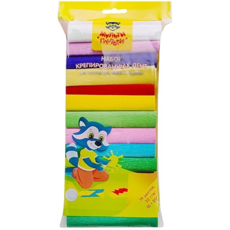 A set of fastened paper 14 colors of multi-bullets, 10 x 250 cm, 32g/m2, in rolls, in a package-1