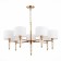 Suspended EVOLUCE lamp. Sle105713-07. Ramer. 7x40 watts, E14, 79x79x45 cm, brass color, transparent