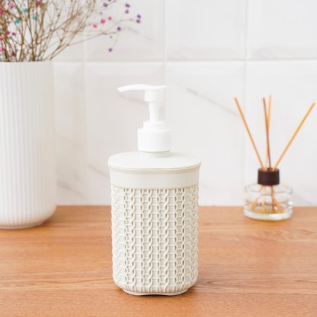 Lapal dispenser "Knitting", 500 ml, color white rattan-11