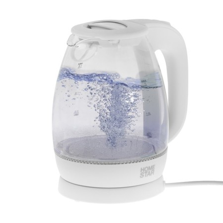 Electric kettle Homestar HS-1012, glass, 1.7 l, 2200 watts, white