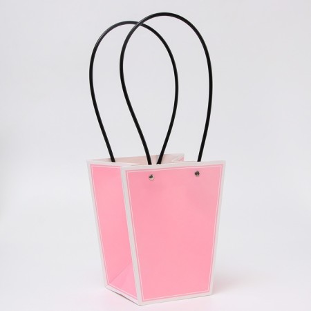 Bag for flowers pink moisture-resistant, 17x17-11.5x11.5-20 cm 3-1