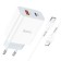 Network charger Hoco C97A, USB, Type-C, 20 W, Type-C-Lightning, 1 m, white