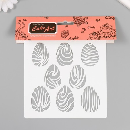 Plastic stencil "Eggs" 15x15 cm-2