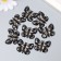 Decor for creativity plastic "Butterfly, black and beige wings" 2.5x3.2 cm