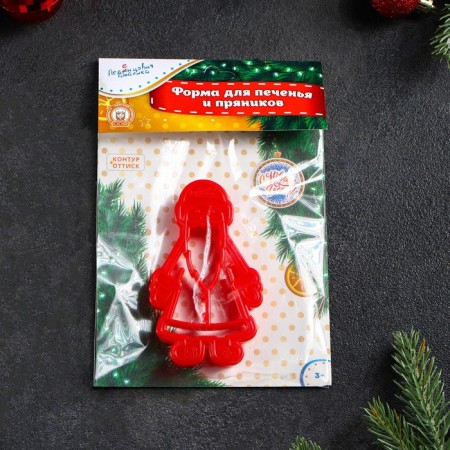 Books Form "Santa Claus", cutting, stamp, 10 × 6 cm, red color-5