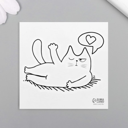 Tattoo on the body Black "Business Cat" 6x6 cm-3
