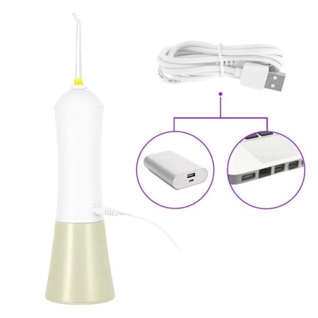Irrigator KitFort KT-2958-2, portable, 200 ml, 4 modes, 3 nozzles, from battery, white-beige-5