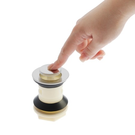 Bottom valve Zein Bp3, plastic housing, small button, stainless steel, overflow-12