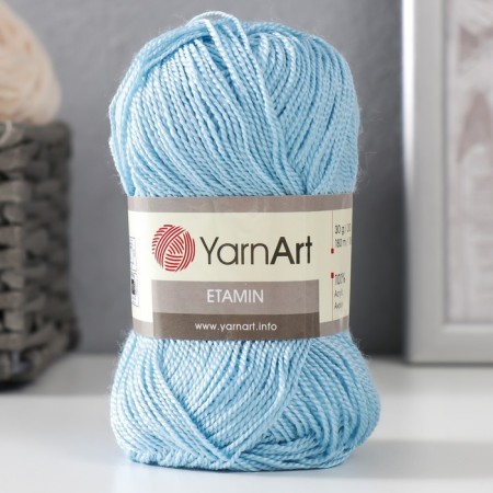 Yarn "etamin" 100% acrylic 180m/30g (424 blue)