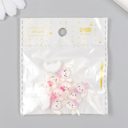 Decor for creativity plastic "Bunny with a bow" set of 12 pcs mix 1.7x1.1 cm-4
