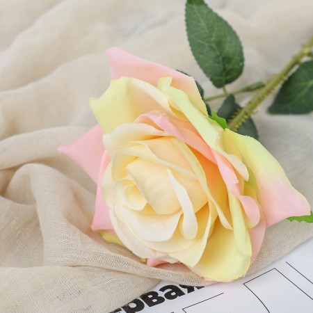 Artificial flowers "Rose Grand Prix at" 7x46 cm, cream-1