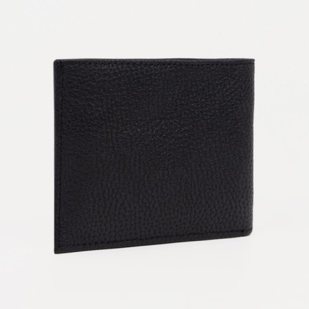 Male purse on the button, for bills, for cards, black color-1