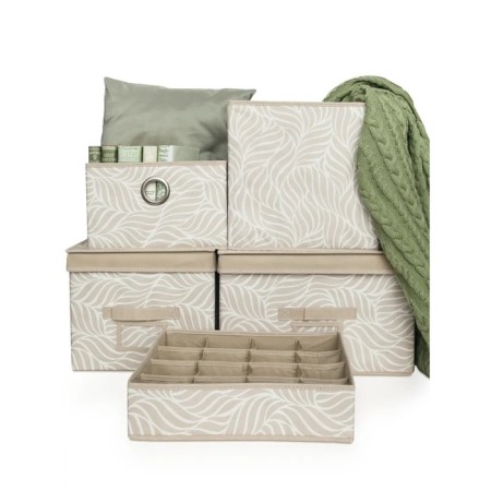Storage box "Leaves", 50x40x25 cm, beige-2