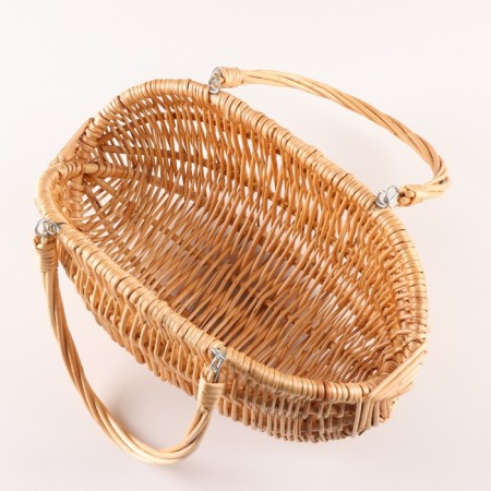Basket with folding handles, 34x16x16 cm, vine-1