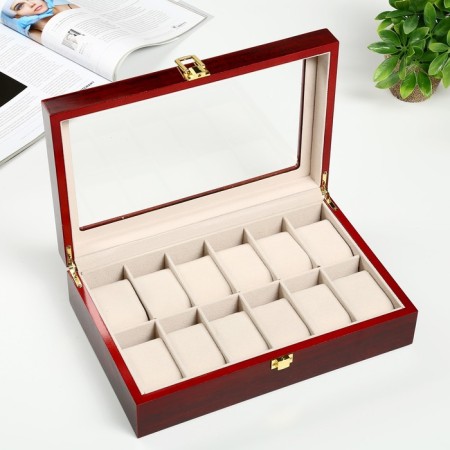 Casket Wood for the clock 12 "Red-brown" varnish 8.3x31x20 cm-1