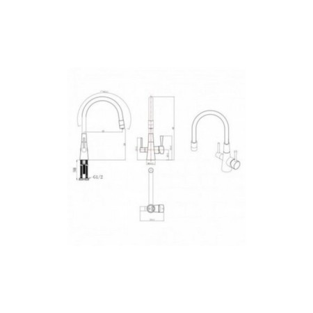 LEMARK COMFORT LM3075C-RANANGE kitchen mixer, single-leaf, flexible surplus, orange-1