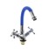 Fashun A4419-B7263 kitchen mixer, two-wound, flexible spout, zinc, blue