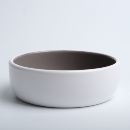 Ceramic "fish bone" 300 ml 13.4 x 4 cm, gray-white-3