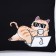 Bag Schoper "Cat with glasses", 35x0.5x40 cm, departure without lightning, without lining, black