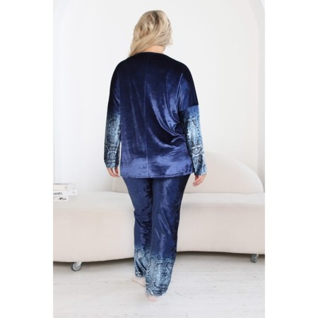 Female suit, size 54, blue color-8