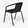 Set of garden furniture: square table and 2 brown stools