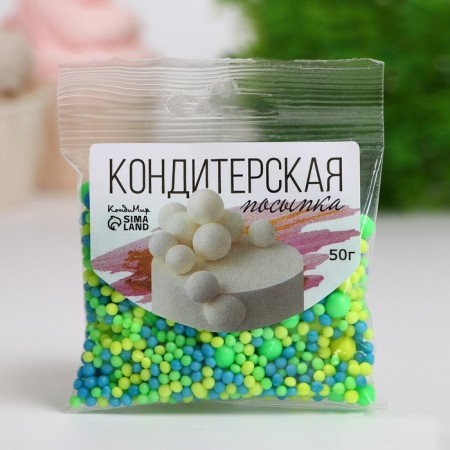 Sprinking confectionery with the effect of neon in color glaze "Blue, lime, lemon", 50 g-1