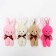 Soft toy "Hare with a bow", on the suspension, the color of mix