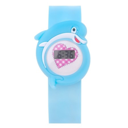 Watch of washing electronic, children's "dolphin", strap silicone L-21.5 cm