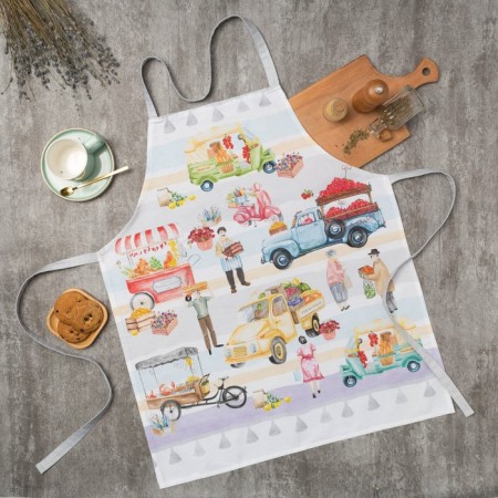 Apron Ethel Food Market 70x60 cm, 100% cotton, sarzha 190 g/m2-1
