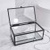 Organizer for storage, 1 section, with a lid, glass, with a mirror base, 14.5 × 8.5 cm, the color is transparent/black