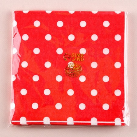 Paper “Peas” napkins, set 20 pcs., 33x33 cm, red color-4