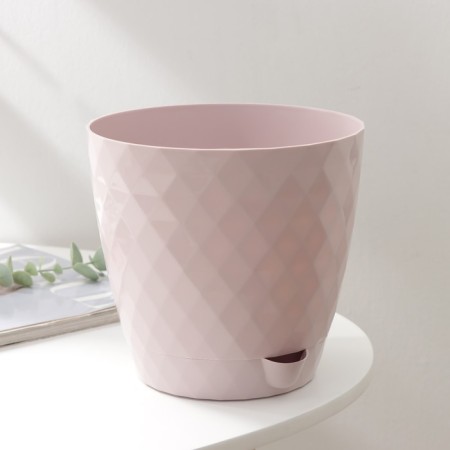Pot for flowers with basal watering "Rumba", 3 l, pink color-1