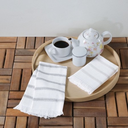 Set of kitchen towels, size 40x60 cm, white color 2 pcs