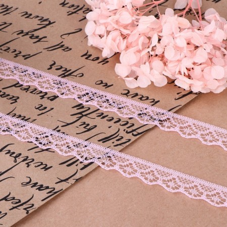 Capricon lace, 15 mm × 10 ± 1 m, pink color # 3-1