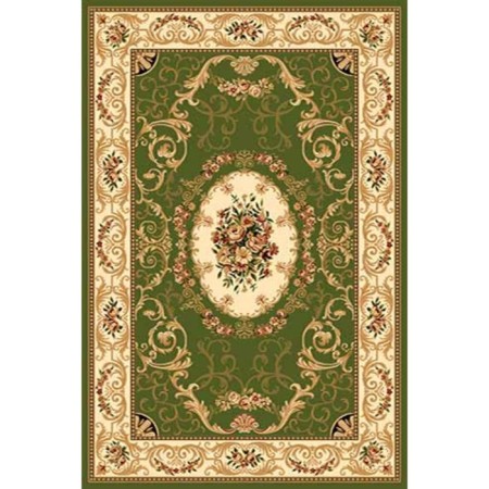 Rectangular carpet Olympos d066, size 100 x 200 cm, color Green